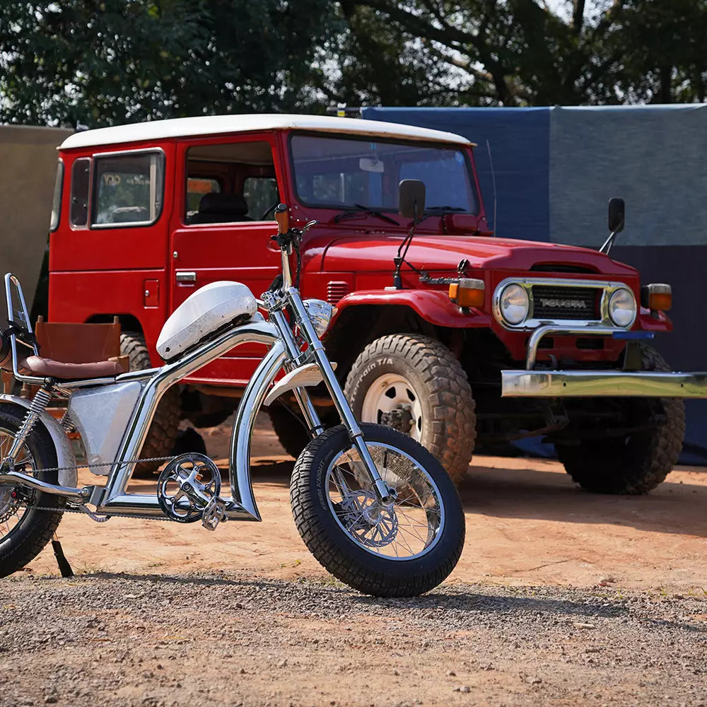 Mangosteen FT-02 Master Global Chopper E-Bike: Luxury Electro-Plated Silver | Founder-Signed & Limited Edition