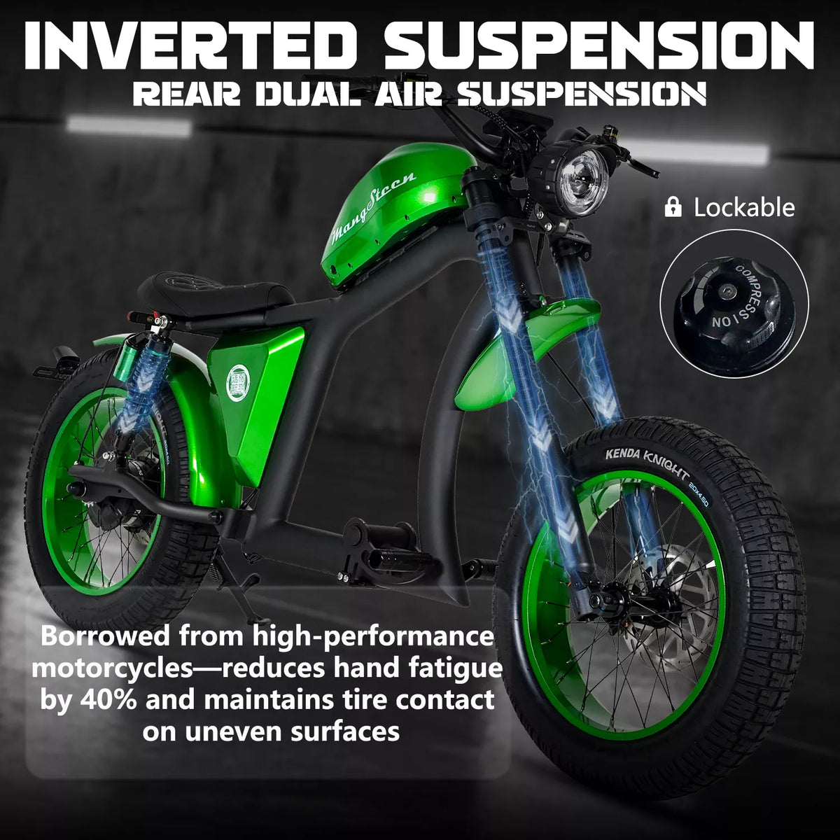 Mangosteen FT02 EEC Chopper Bike 48V 22.5AH 25-45km/h
