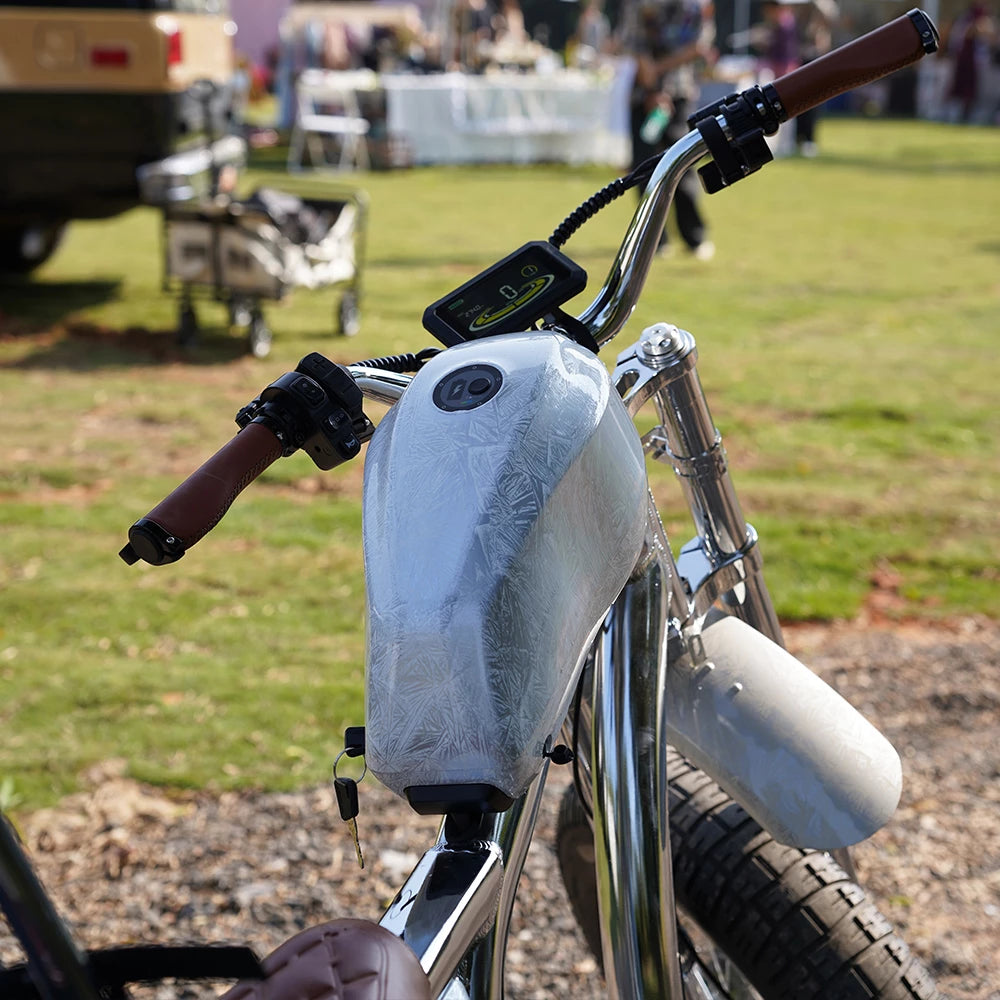 Mangosteen FT-02 Master Global Chopper E-Bike: Luxury Electro-Plated Silver | Founder-Signed & Limited Edition