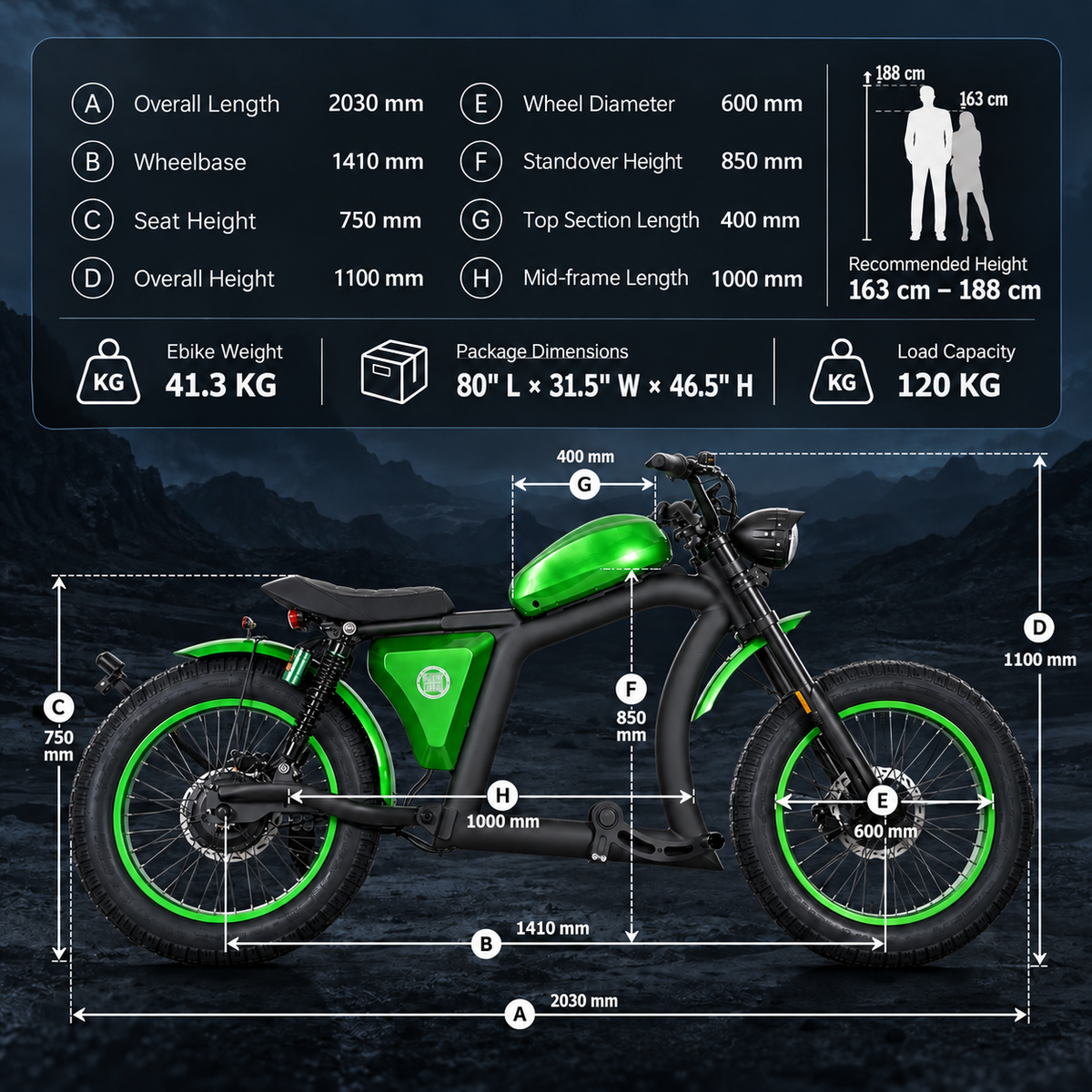 Mangostan FT02 EEC-Chopper-Bike