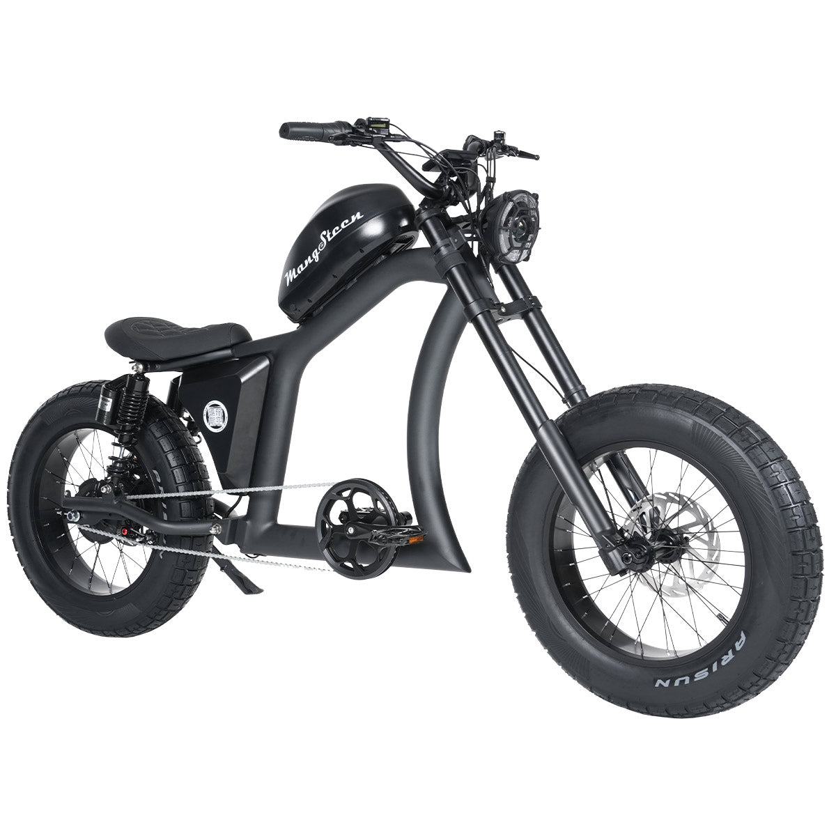 electric bobber bicycle Tracer Twenty5 DS 800W 48V 17.5Ah Cruiser Chopper E-Bike Motorcycle Style Black for Beach Riding making it ideal for cruising on highways or tackling steep inclines Black Leopard 48V 20Ah Fat
