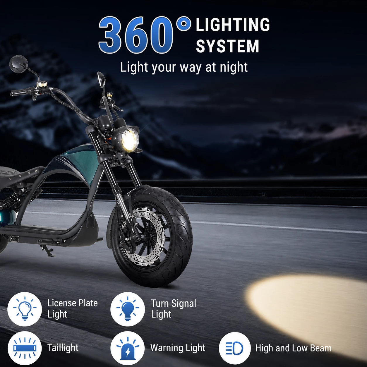 Mangosteen M1P Citycoco Elektrische Scooter 2026 Geüpgradede Versie
