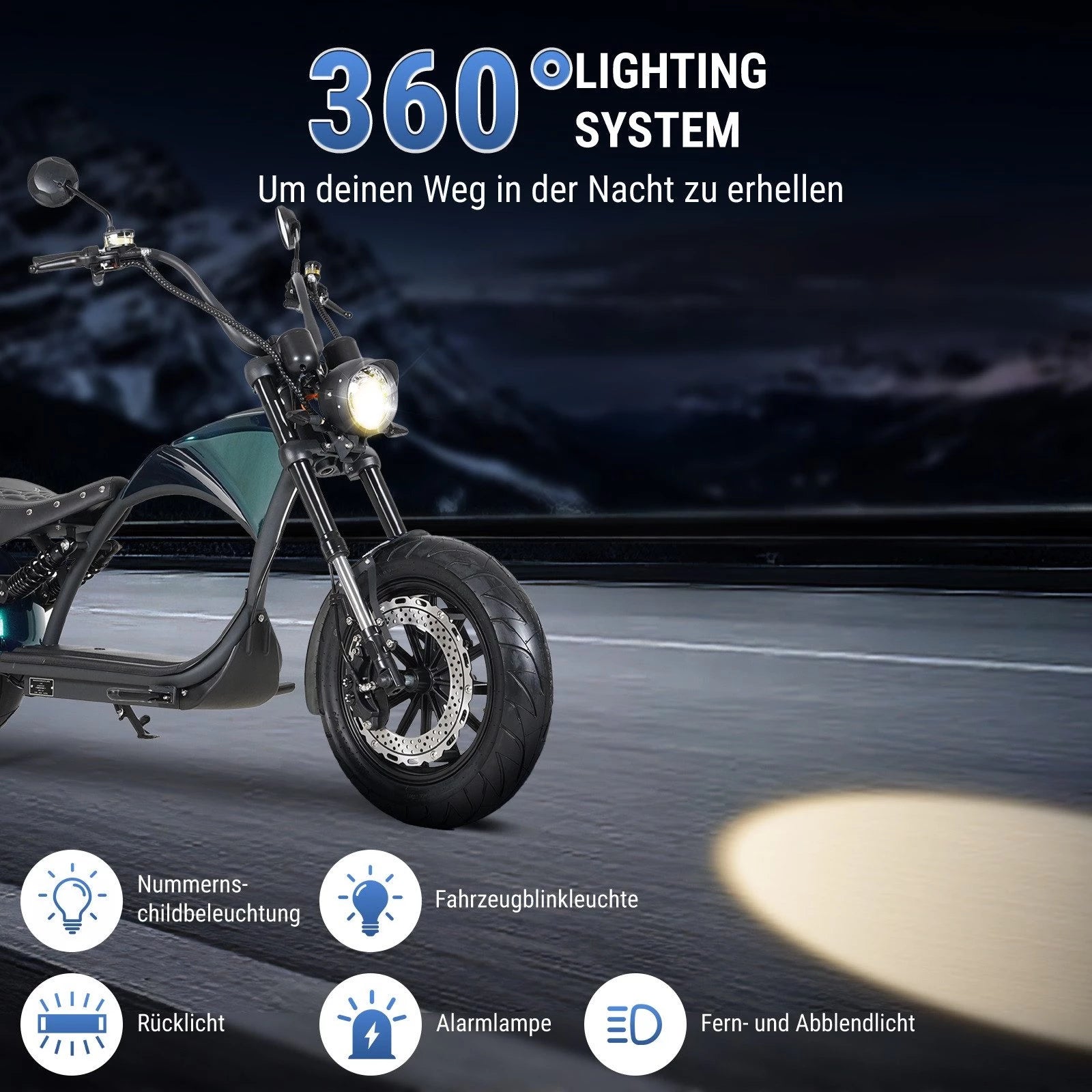 Mangosteen M1P Citycoco Bicicleta Elétrica Scooter